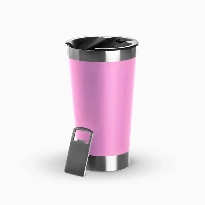 Copo Térmico Inox cerveja e café 473ml - ROSA CLARO