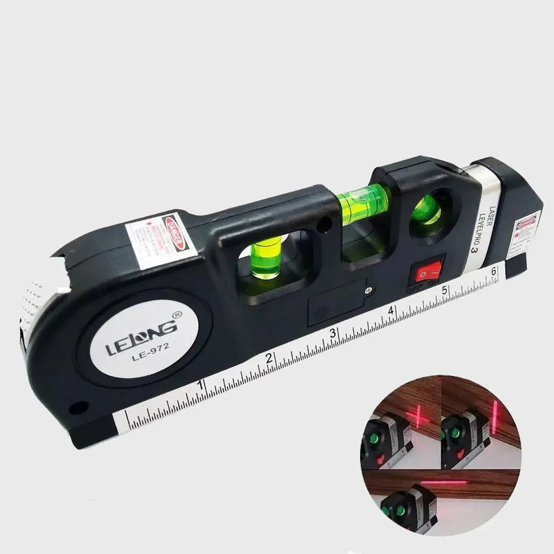 Nível a Laser Profissional Level Pro 3 – Com Trena Métrica, 3 Estágios de Medição e Alta Precisão