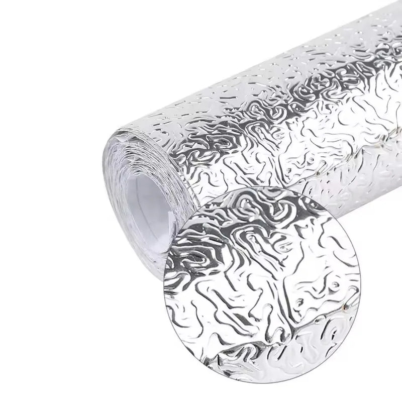 Papel de Parede Alumínio Autoadesivo – À Prova de Óleo, Resistente ao Calor, Ideal para Armários e Cozinhas Modernas