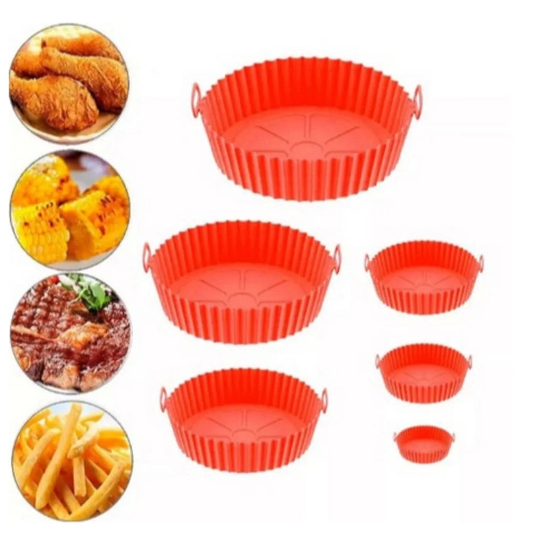 Kit com 6 Capas de Silicone para AirFryer e Forno – Protetoras, Reutilizáveis e Resistentes ao Calor