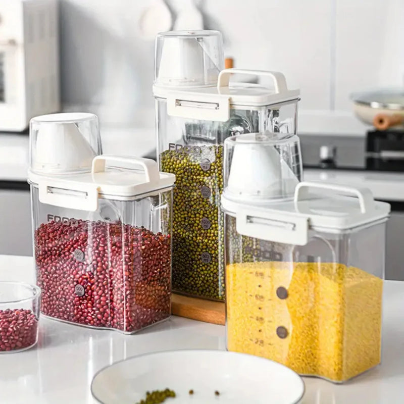 Pote Hermético Multiuso – Com Copo Medidor, Bico Dosador, Ideal para Cozinha e Lavanderia
