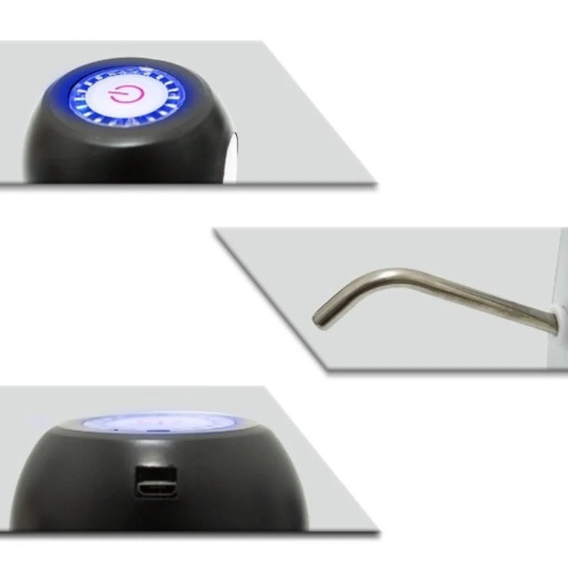 Bomba Elétrica de Água Potável – Portátil, Universal, Recarregável por USB, para Garrafas e Jarras