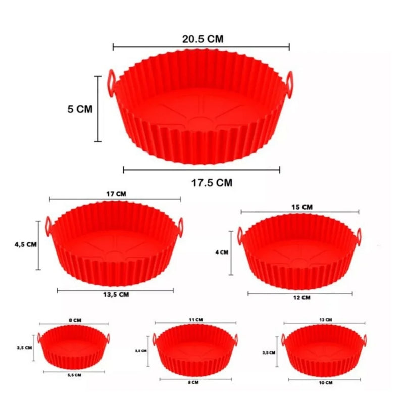Kit com 6 Capas de Silicone para AirFryer e Forno – Protetoras, Reutilizáveis e Resistentes ao Calor