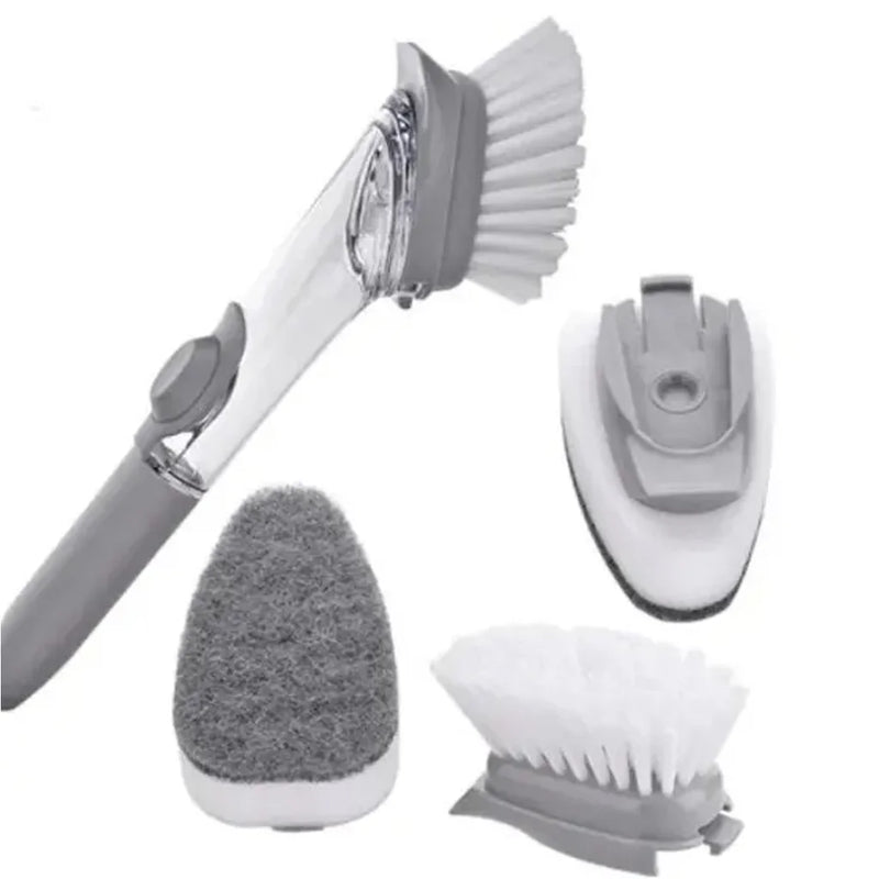 Dispensador de Detergente com Escova 2 em 1 – Multifuncional, Compacto e Durável para Limpeza de Cozinha