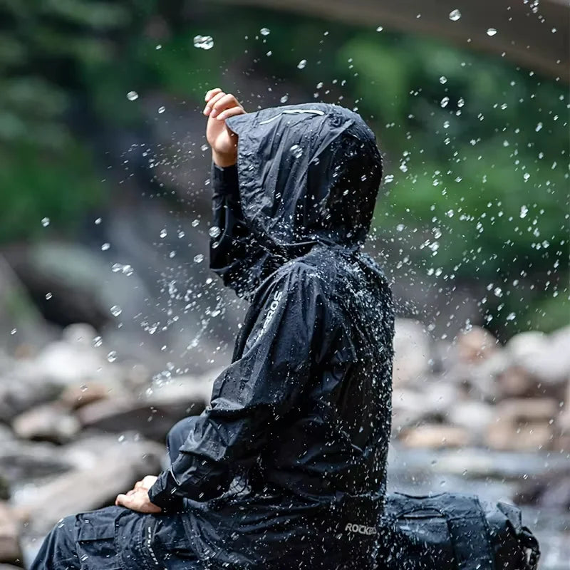 Capa de Chuva para Ciclismo e Motocicleta – Poncho Unissex, Calça Inclusa, Impermeável e Resistente ao Atrito