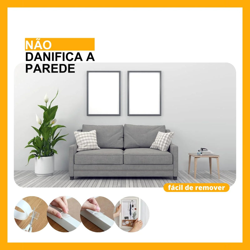 Fita Dupla Face de Gel Transparente – Extra Forte, 3M x 2cm, Adesiva, Reutilizável e Multiuso para Parede