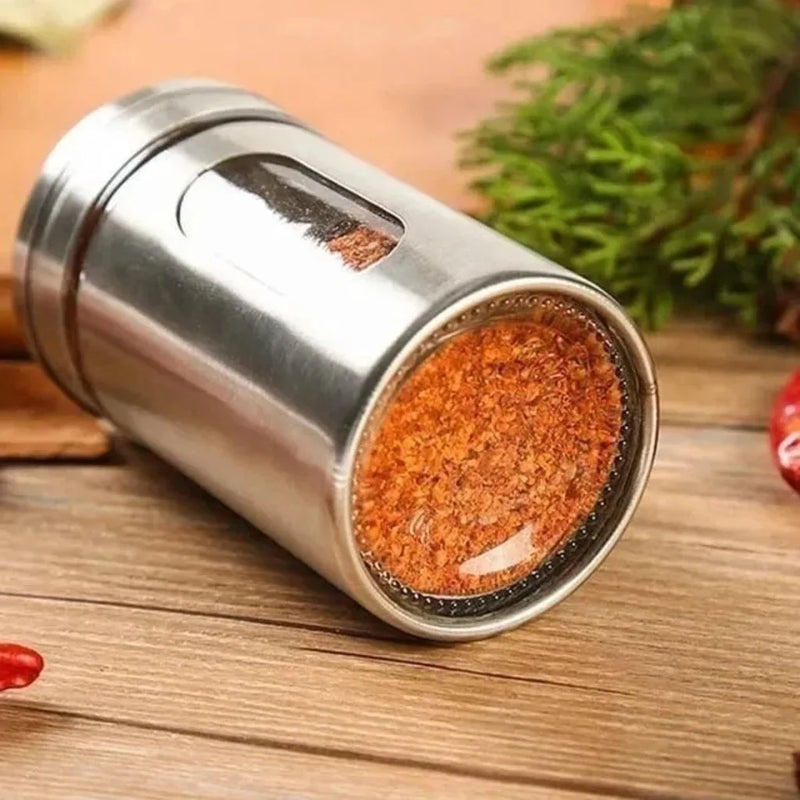 Pote de Temperos Temepro – Com Tampa, Agitador em Aço Inoxidável, Transparente, Ideal para Pó e Grãos
