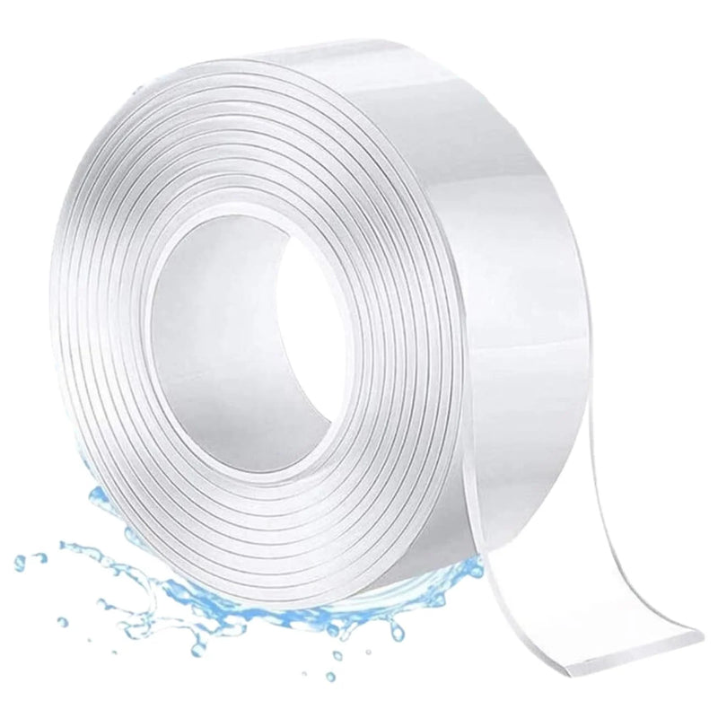 Fita Dupla Face de Gel Transparente – Extra Forte, 3M x 2cm, Adesiva, Reutilizável e Multiuso para Parede