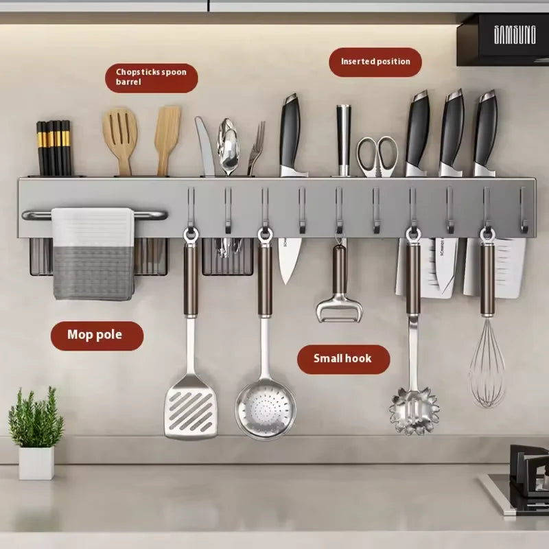 Organizador de Parede para Cozinha – Suporte para Especiarias, Facas, Colheres, Pauzinhos e Temperos