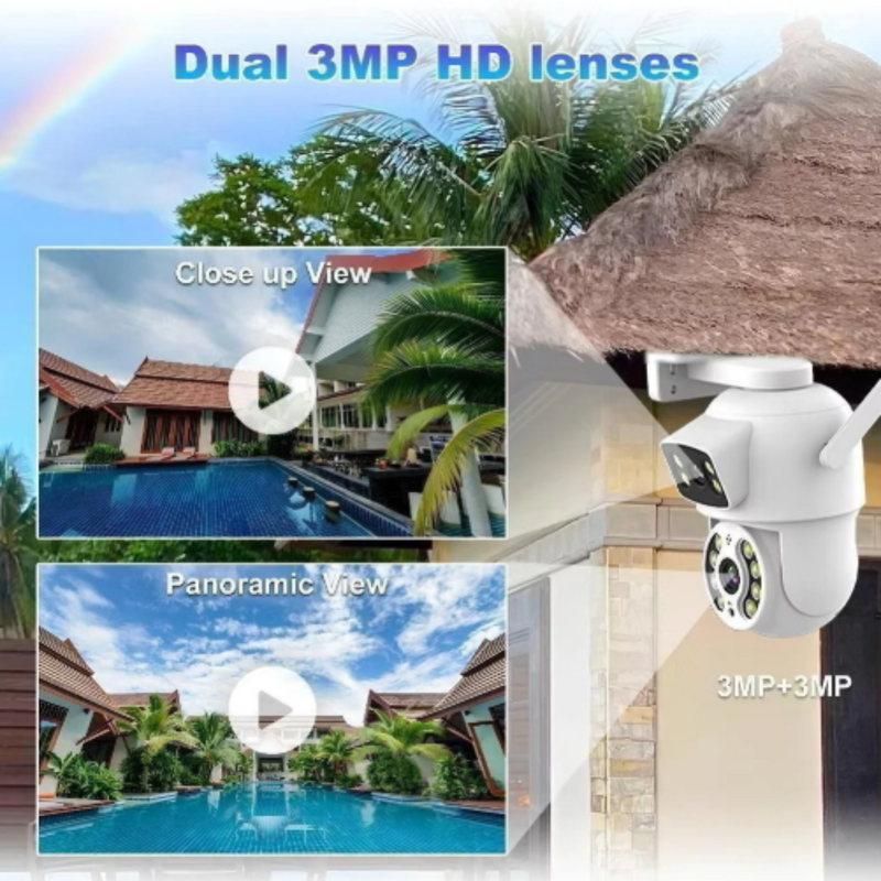 Câmera IP Externa Wi-Fi HD – Visão Noturna Infravermelha, À Prova d’Água, Monitoramento 24h