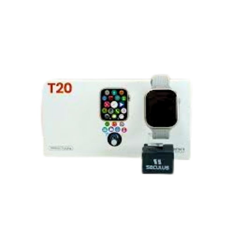 Smartwatch T20 Relógio – 49mm, com 2 Pulseiras, Tela Grande, Monitoramento de Saúde e Funções Esportivas