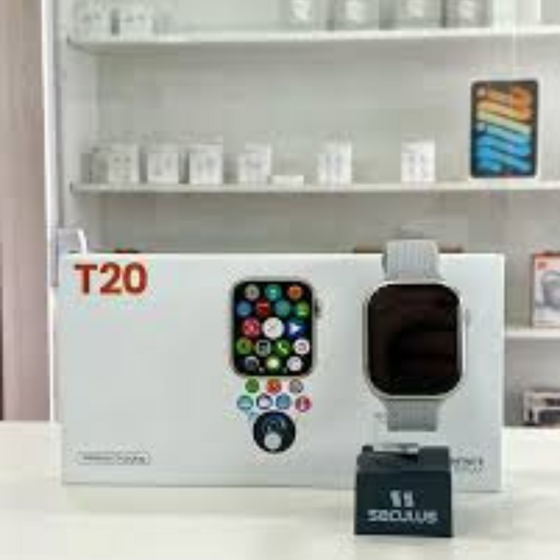 Smartwatch T20 Relógio – 49mm, com 2 Pulseiras, Tela Grande, Monitoramento de Saúde e Funções Esportivas