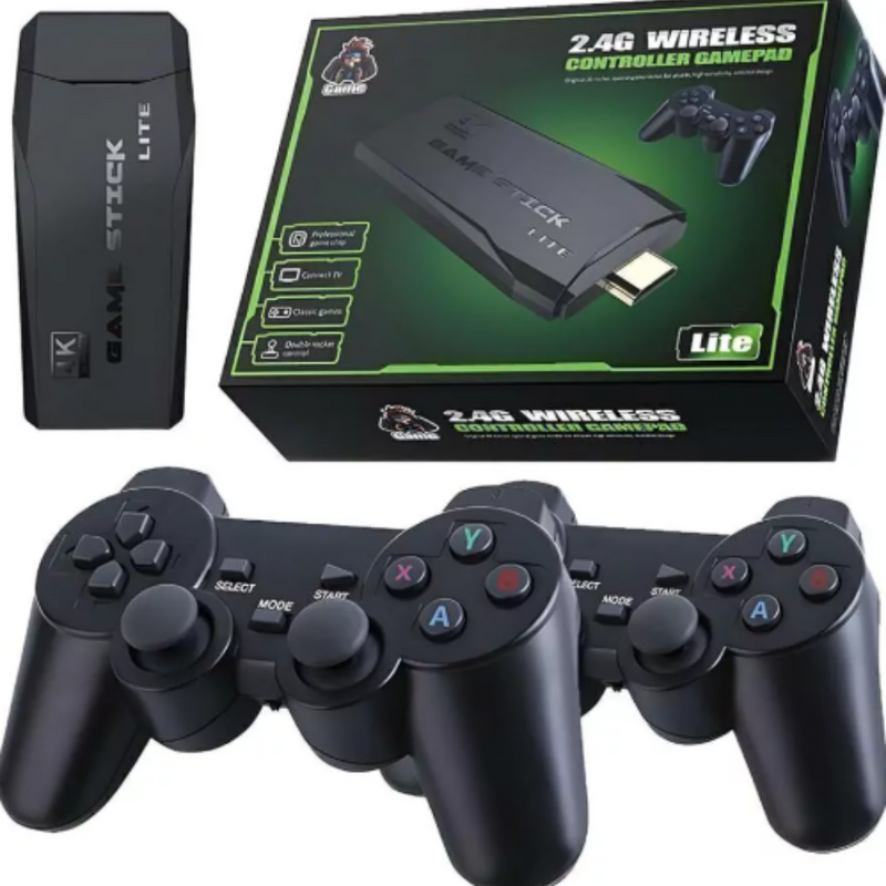 Game Stick Retro com +10.000 Jogos Clássicos – Console HDMI com 2 Controles Sem Fio | Plug and Play