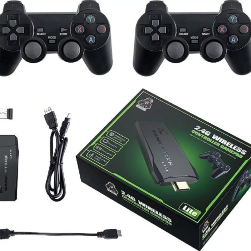 Game Stick Retro com +10.000 Jogos Clássicos – Console HDMI com 2 Controles Sem Fio | Plug and Play