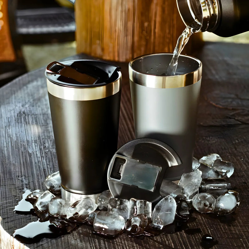 Copo Térmico Inox cerveja e café 473ml - ROSA CLARO