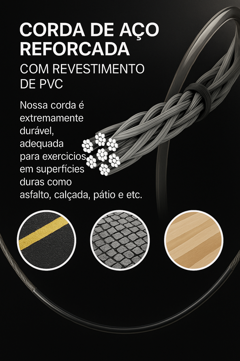 Corda de Pular Profissional Skid – Alta Velocidade, Rolamento de Esferas, Alça Antiderrapante, Treino Crossfit e Funcional