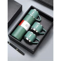 Caneca Térmica Inox 304 com 3 Xícaras – Garrafa de água com Isolamento 12h | Conjunto Presente Executivo
