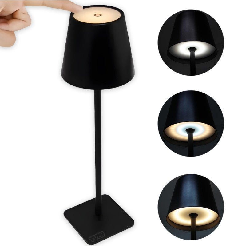 💡 Luminária Abajur de Mesa LED Touch – Portátil, Recarregável e Dimerizável com 3 Modos de Luz!