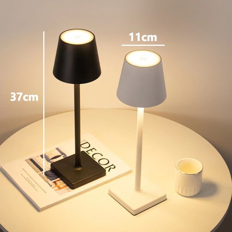 💡 Luminária Abajur de Mesa LED Touch – Portátil, Recarregável e Dimerizável com 3 Modos de Luz!